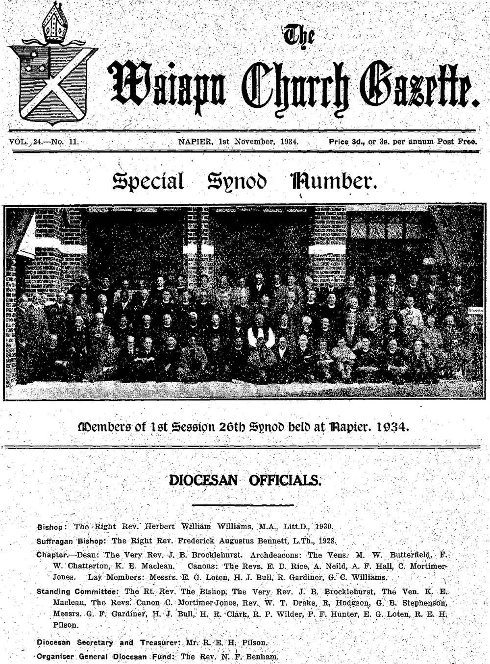 The Waiapu Church Gazette: 1st November 1934