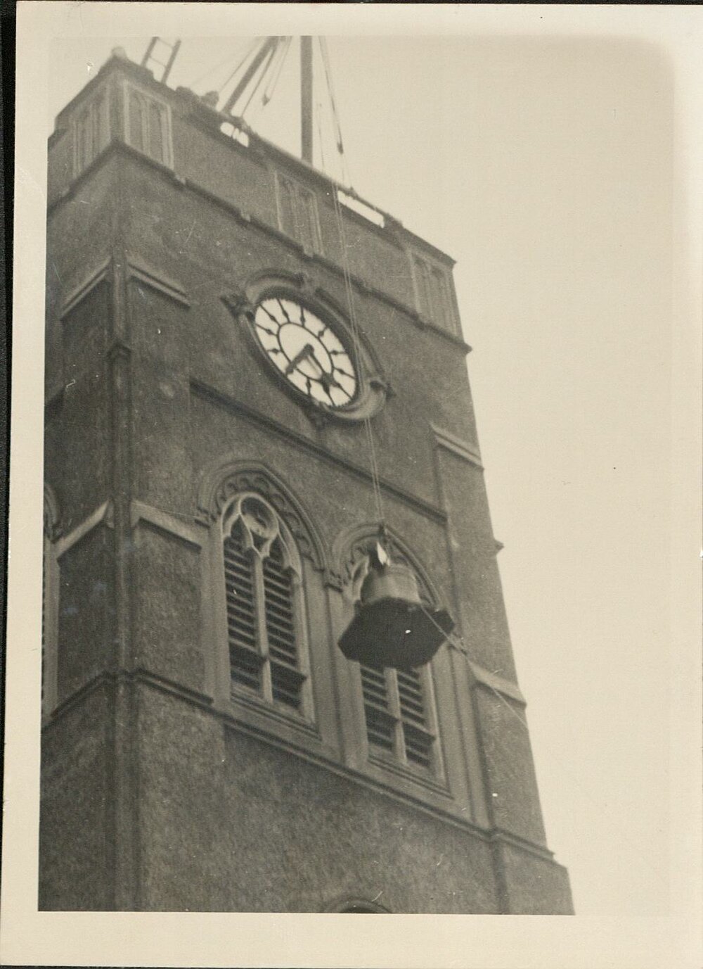 Bells being installed, St Peter&rsquo;s Cathedral Hamilton, 26/8/1950