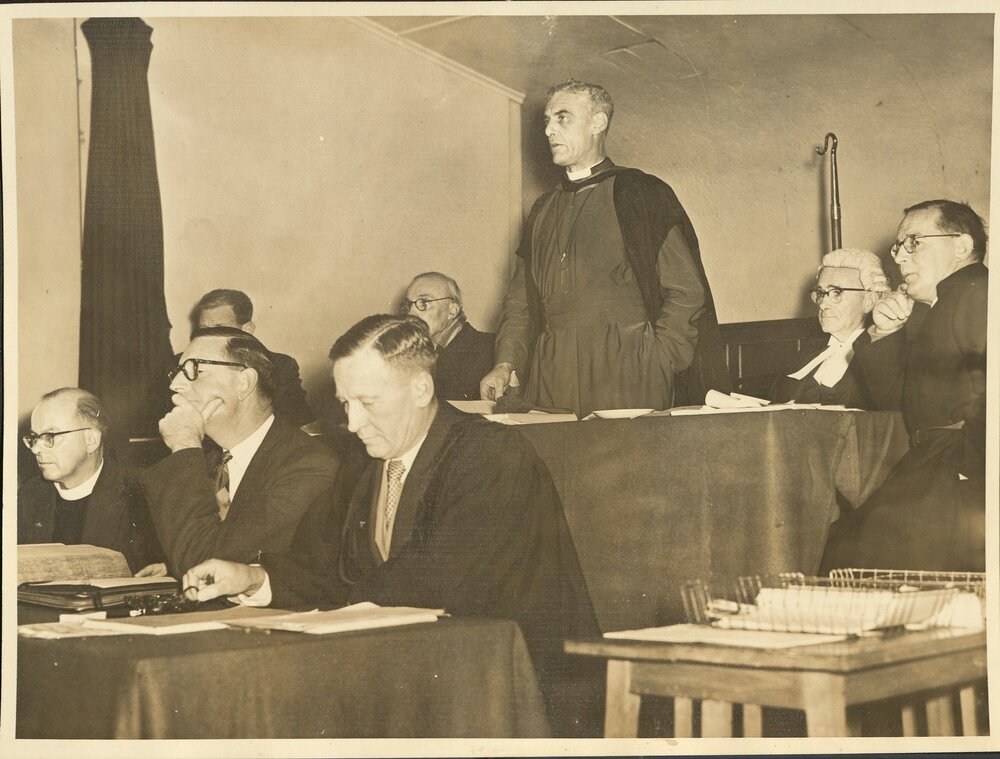 Bishop John Holland presiding at Waikato Diocesan Synod