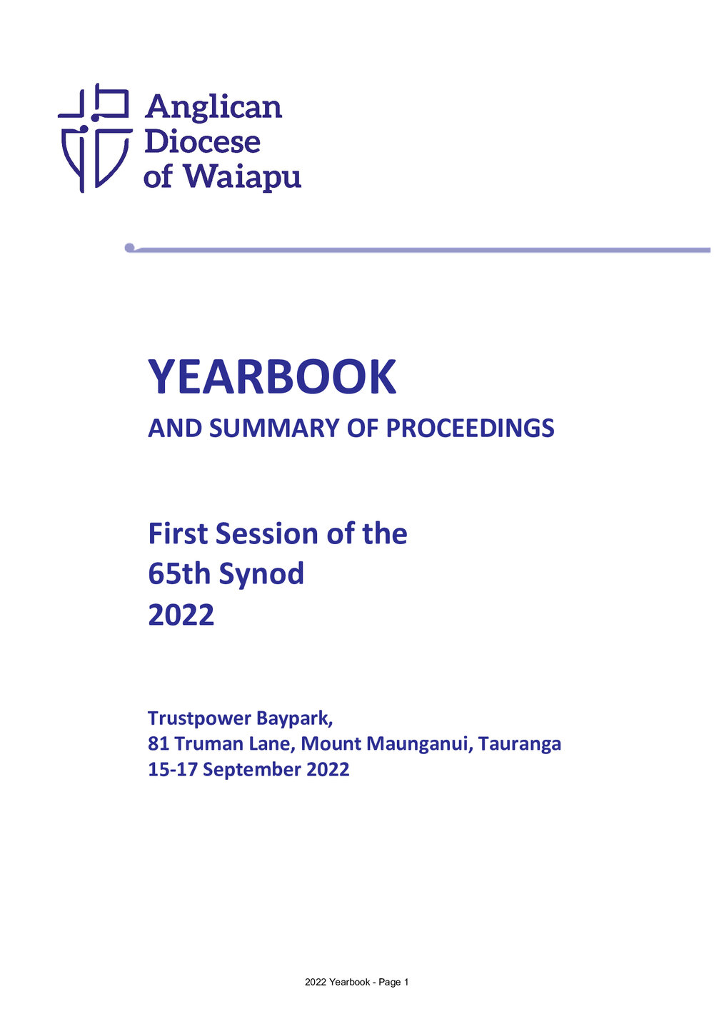 Diocese of Waiapu Year Book Proceedings 2022