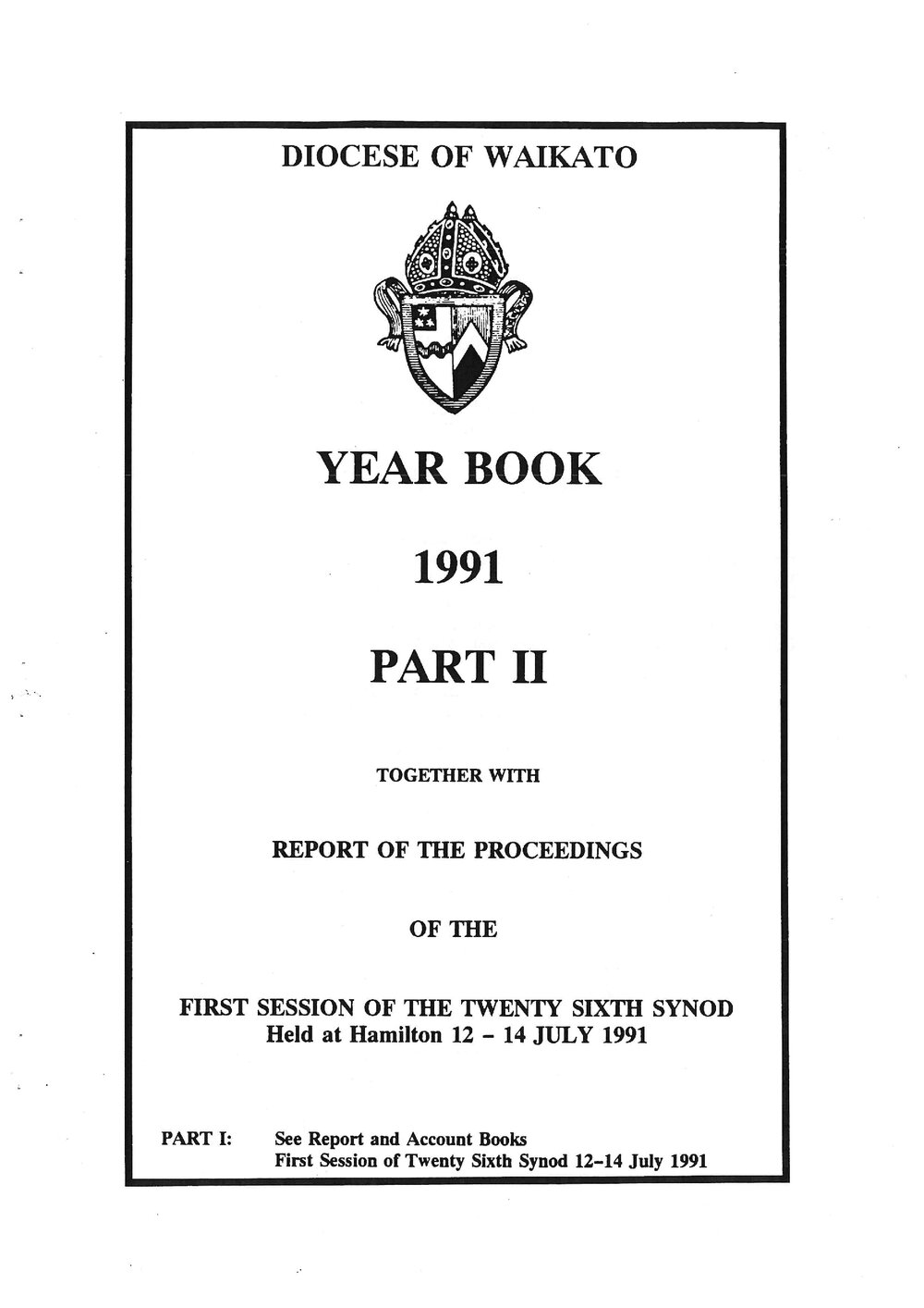 Diocese of Waikato Year Book Proceedings 1991