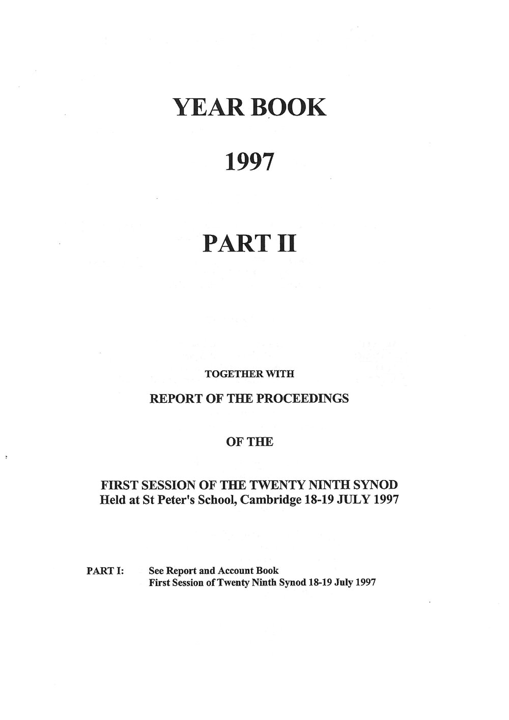 Diocese of Waikato Year Book Proceedings 1997