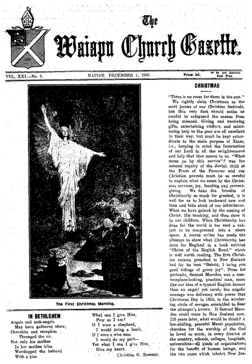 The Waiapu Church Gazette: 1st December 1930