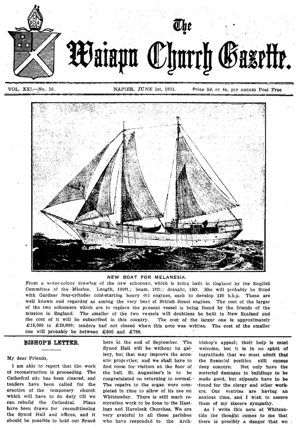 The Waiapu Church Gazette: 1st June 1931