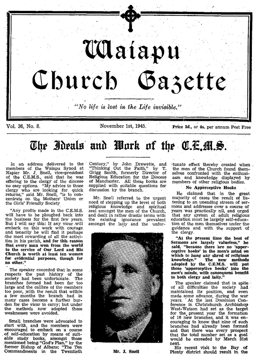 The Waiapu Church Gazette: 1st November 1945
