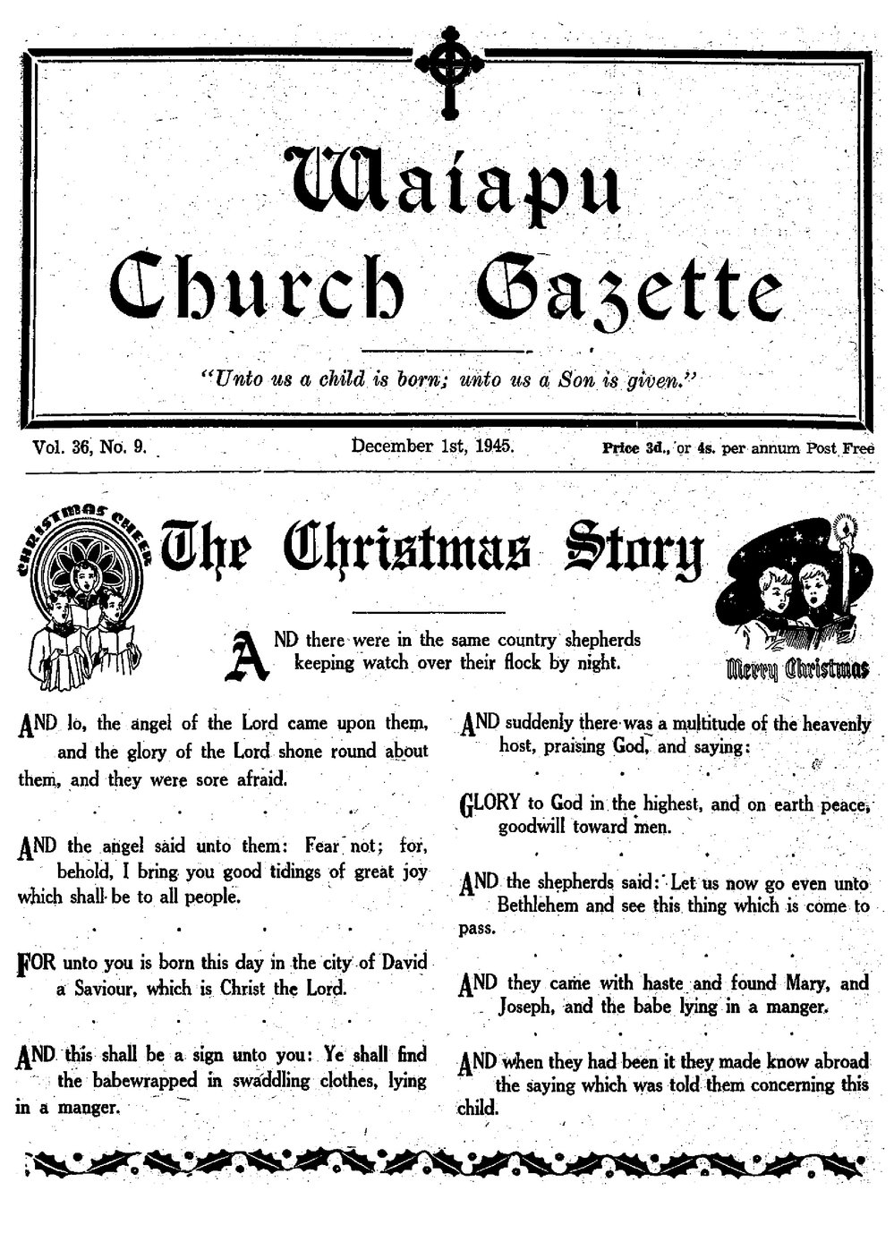 The Waiapu Church Gazette: 1st December 1945