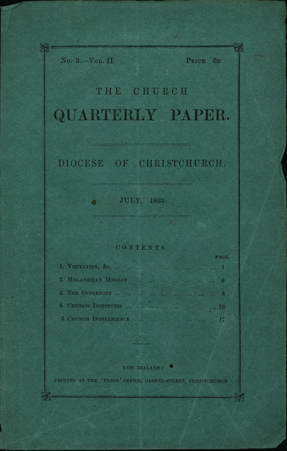 The Church Quarterly, Christchurch: July 1863 Vol. 02 No. 03