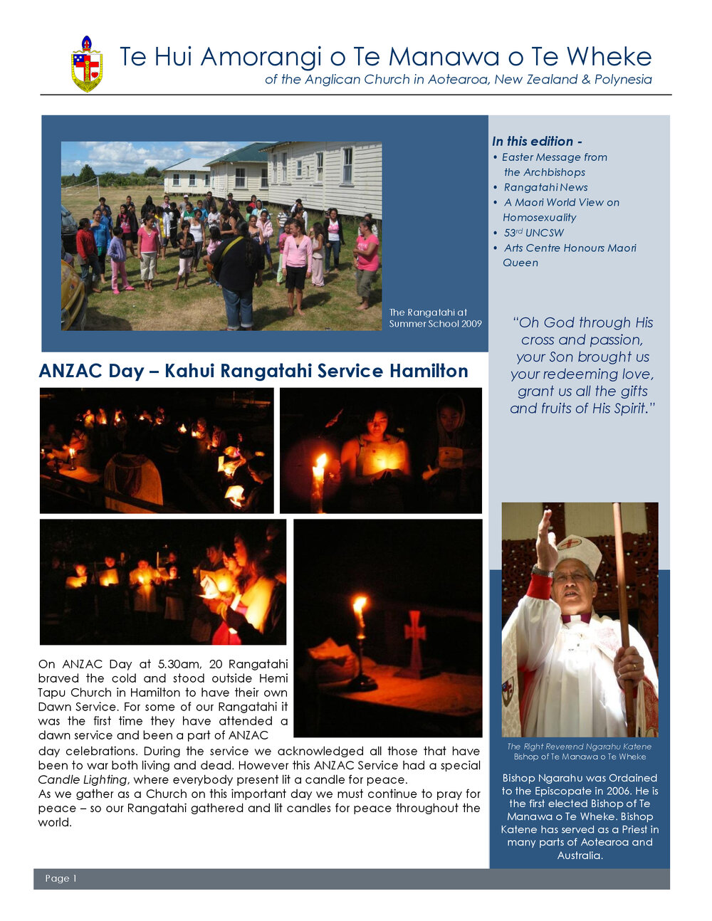 Te Hui Amorangi o Te Manawa o Te Wheke Easter Edition 2009