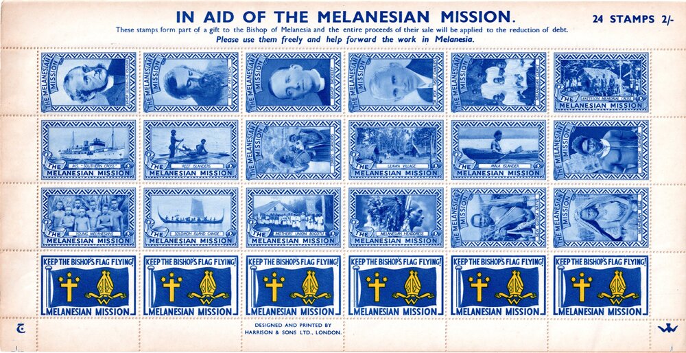 Melanesian Mission Fundraising Stamps 1938