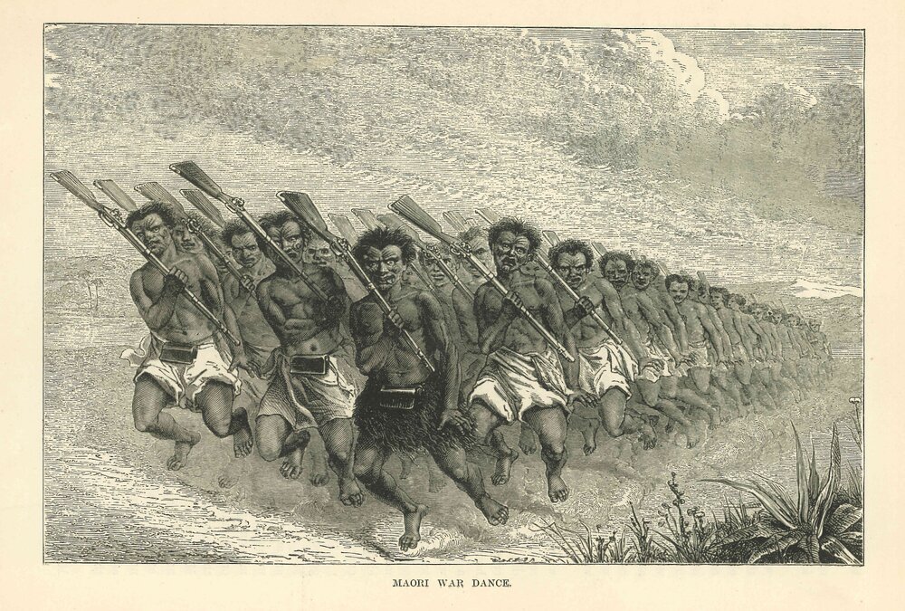Māori War Dance Lithograph
