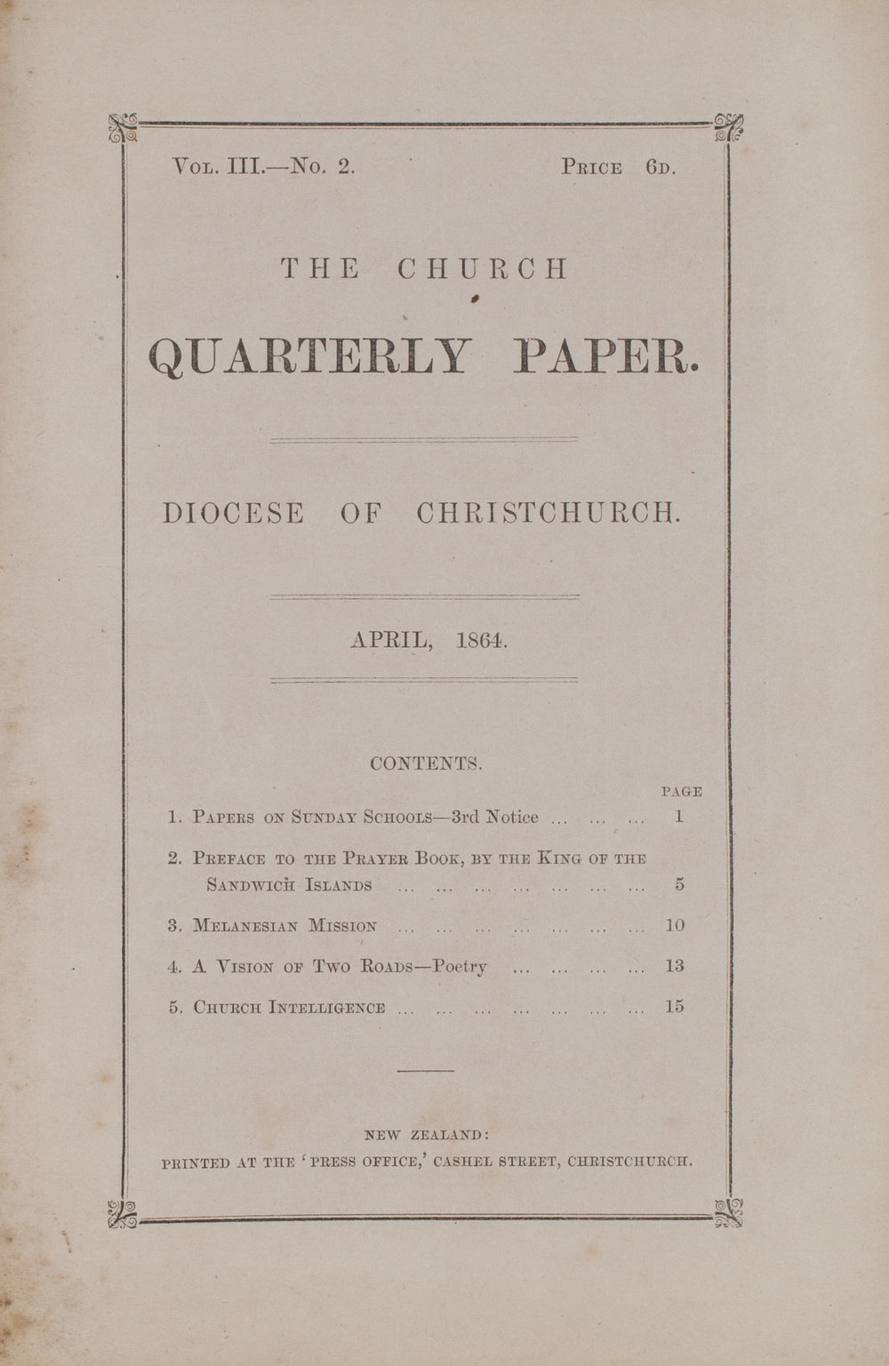 The Church Quarterly, Christchurch: April 1864 Vol. 03 No. 02