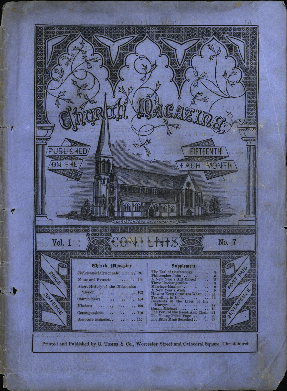 Church Magazine, Christchurch: 15th July 1876 Vol. 01 No. 07