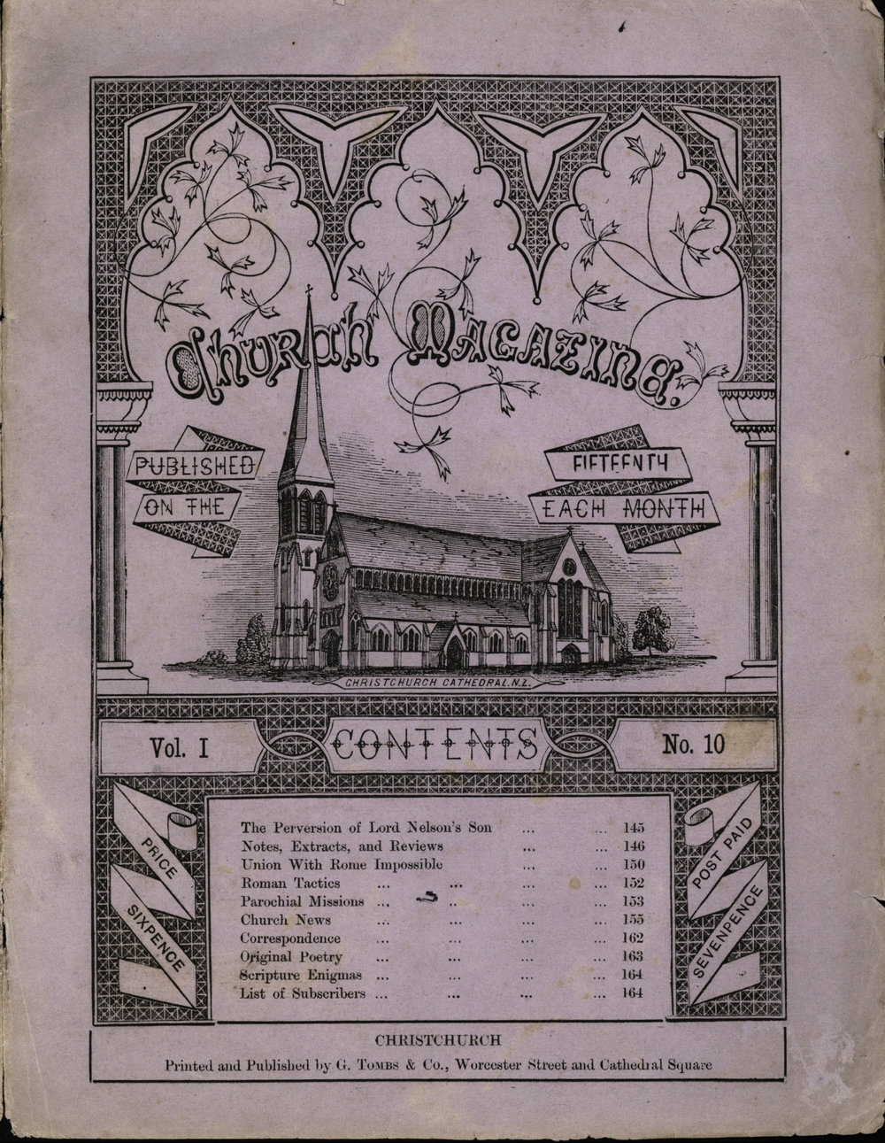 Church Magazine, Christchurch: 16th October 1876 Vol. 01 No. 10