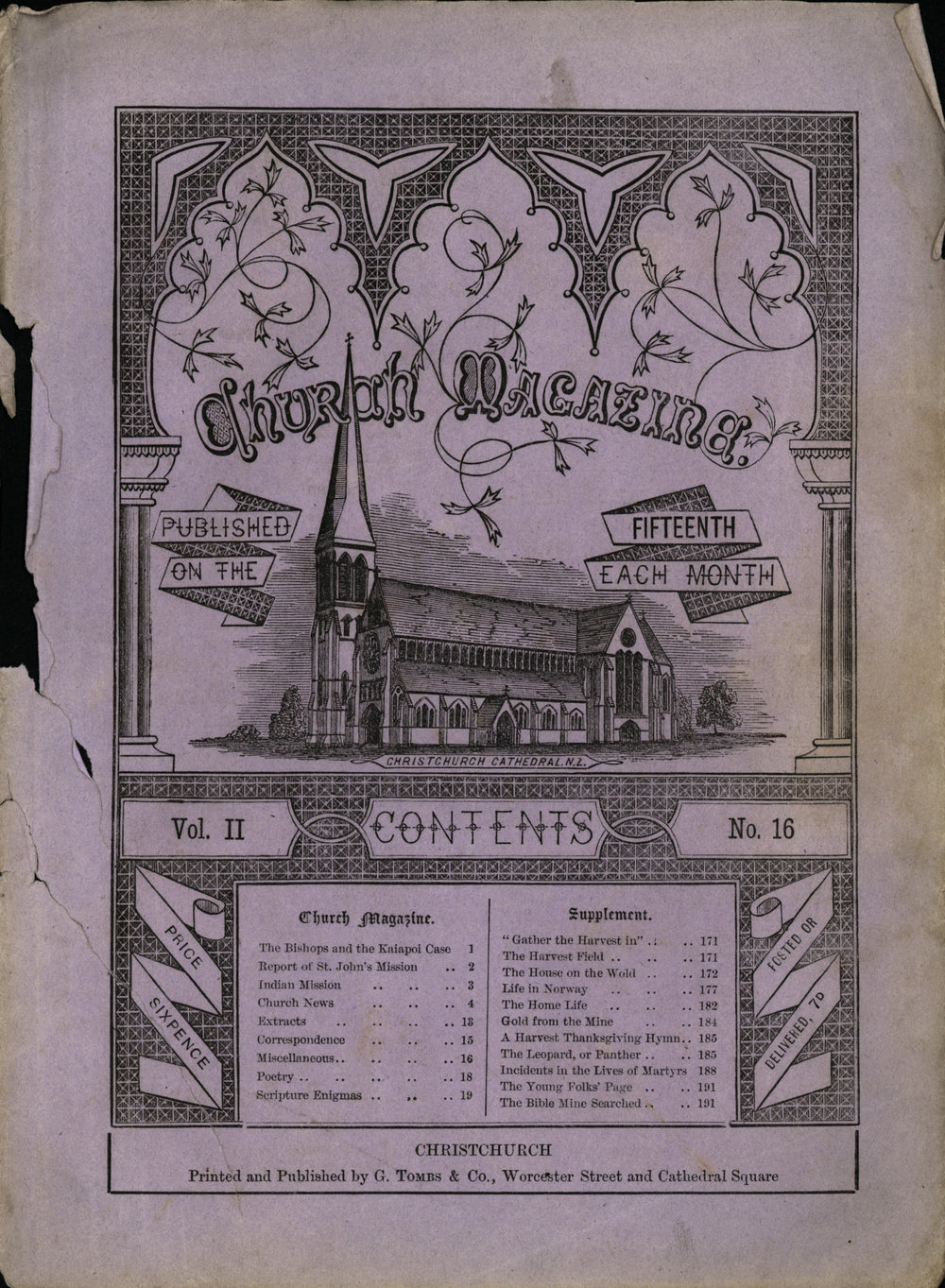 Church Magazine, Christchurch: 16th April 1877 Vol. 02 No. 16