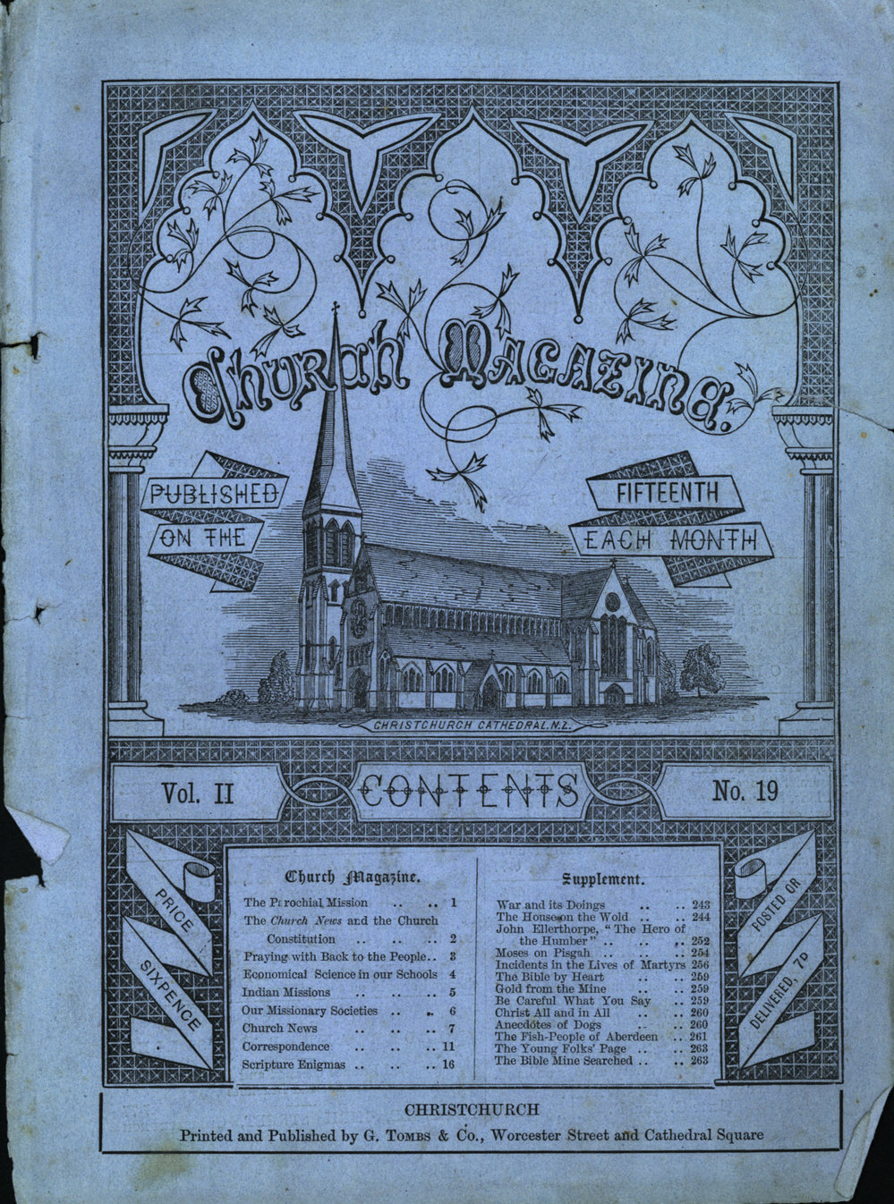 Church Magazine, Christchurch: 16th July 1877 Vol. 02 No. 19