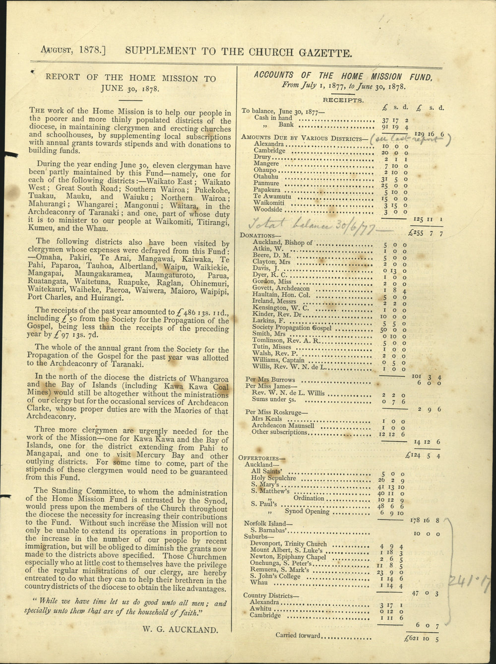 Report of the Home Mission 1878