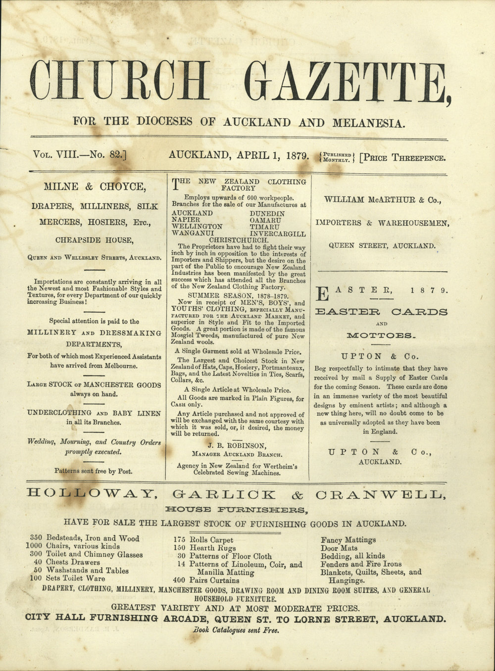 Church Gazette, Auckland: April 1879