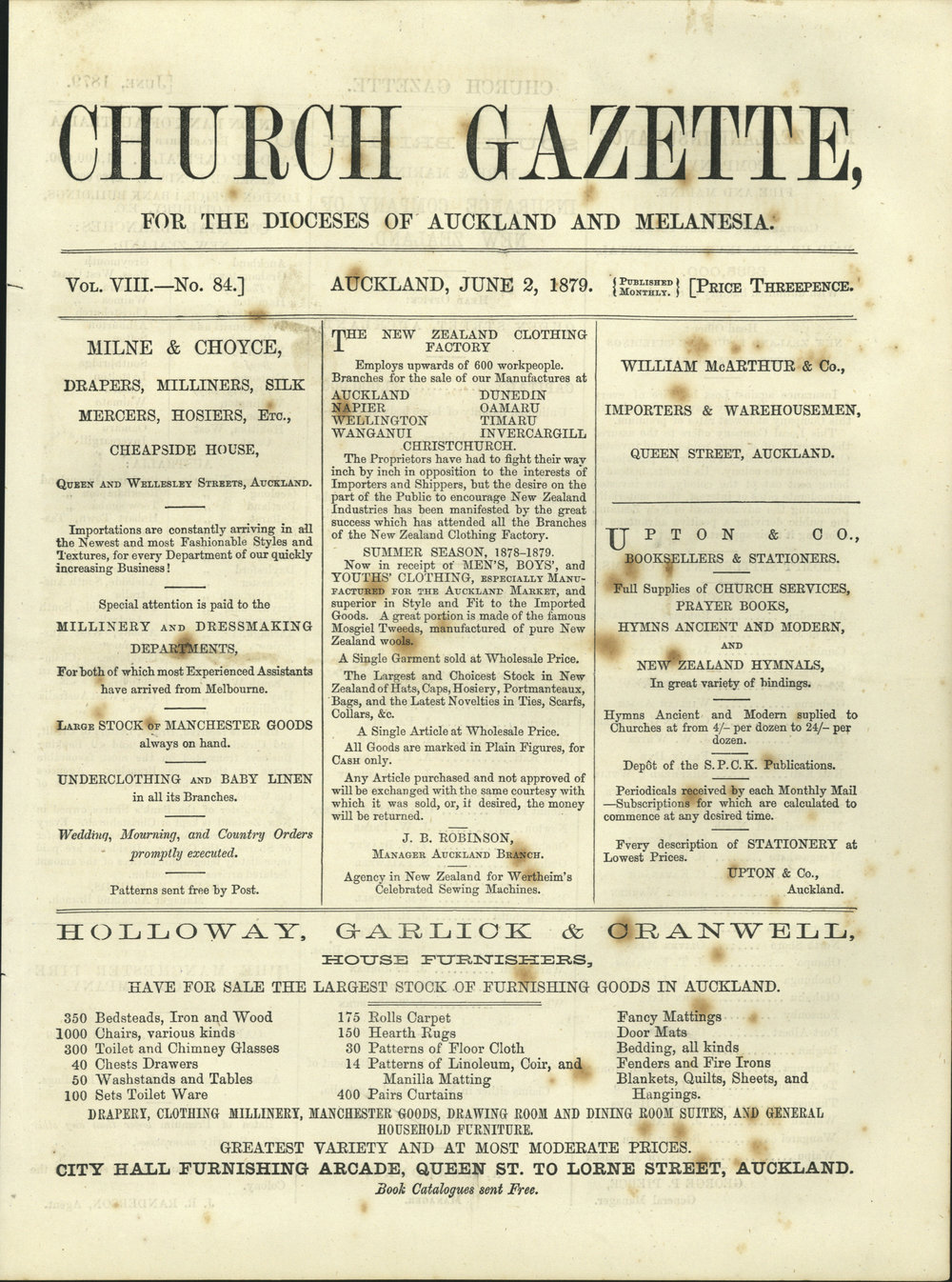 Church Gazette, Auckland: June 1879