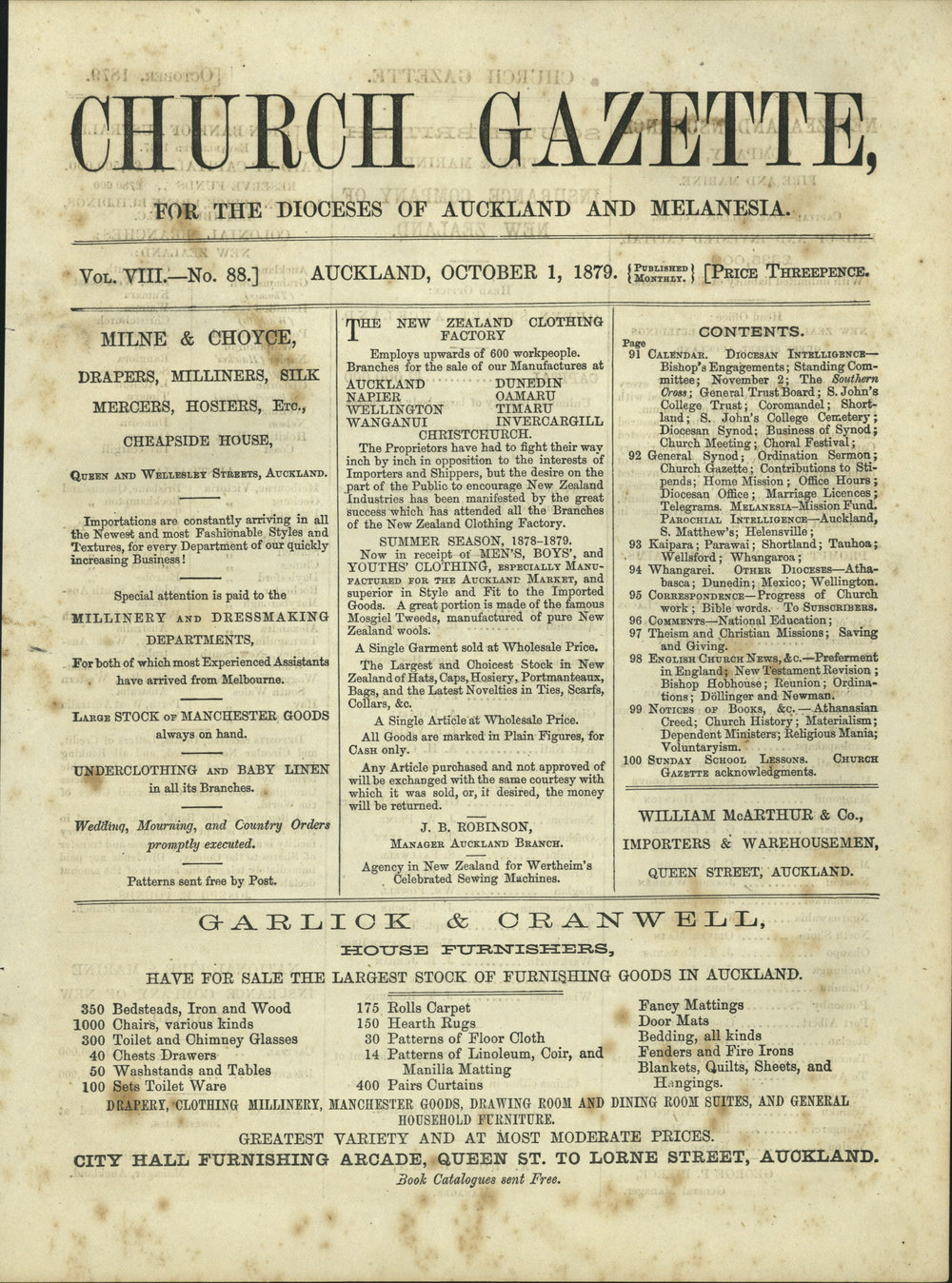 Church Gazette, Auckland: October 1879
