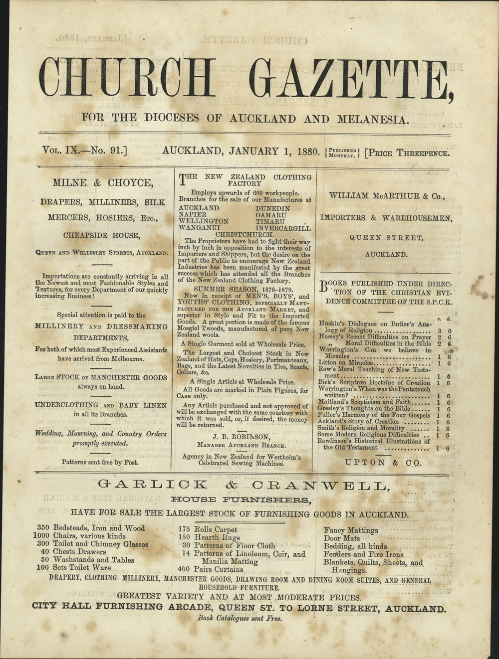 Church Gazette, Auckland: January 1880
