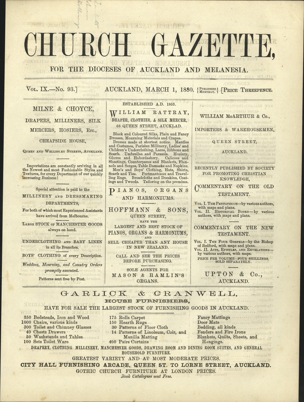 Church Gazette, Auckland: March 1880