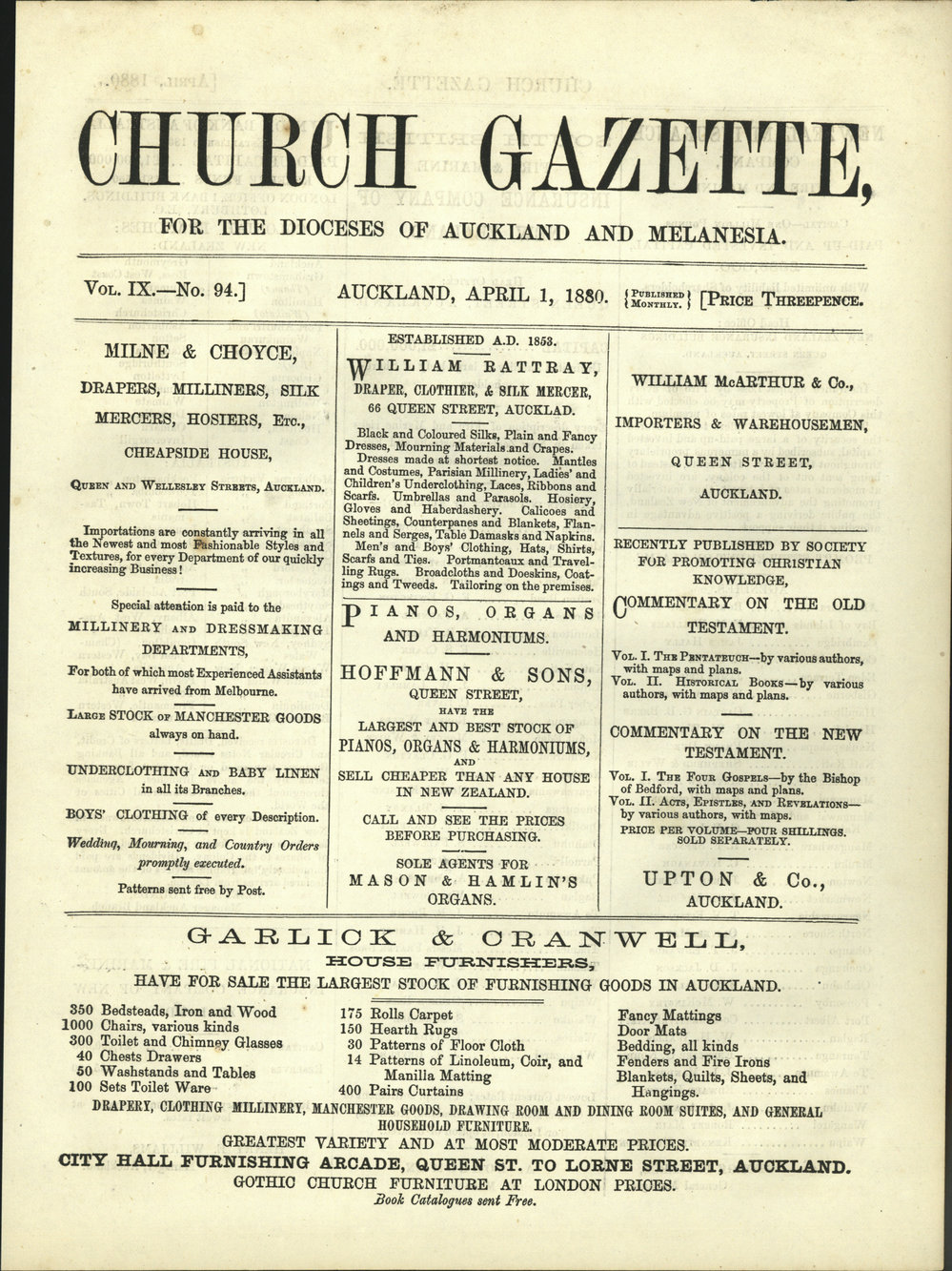 Church Gazette, Auckland: April 1880