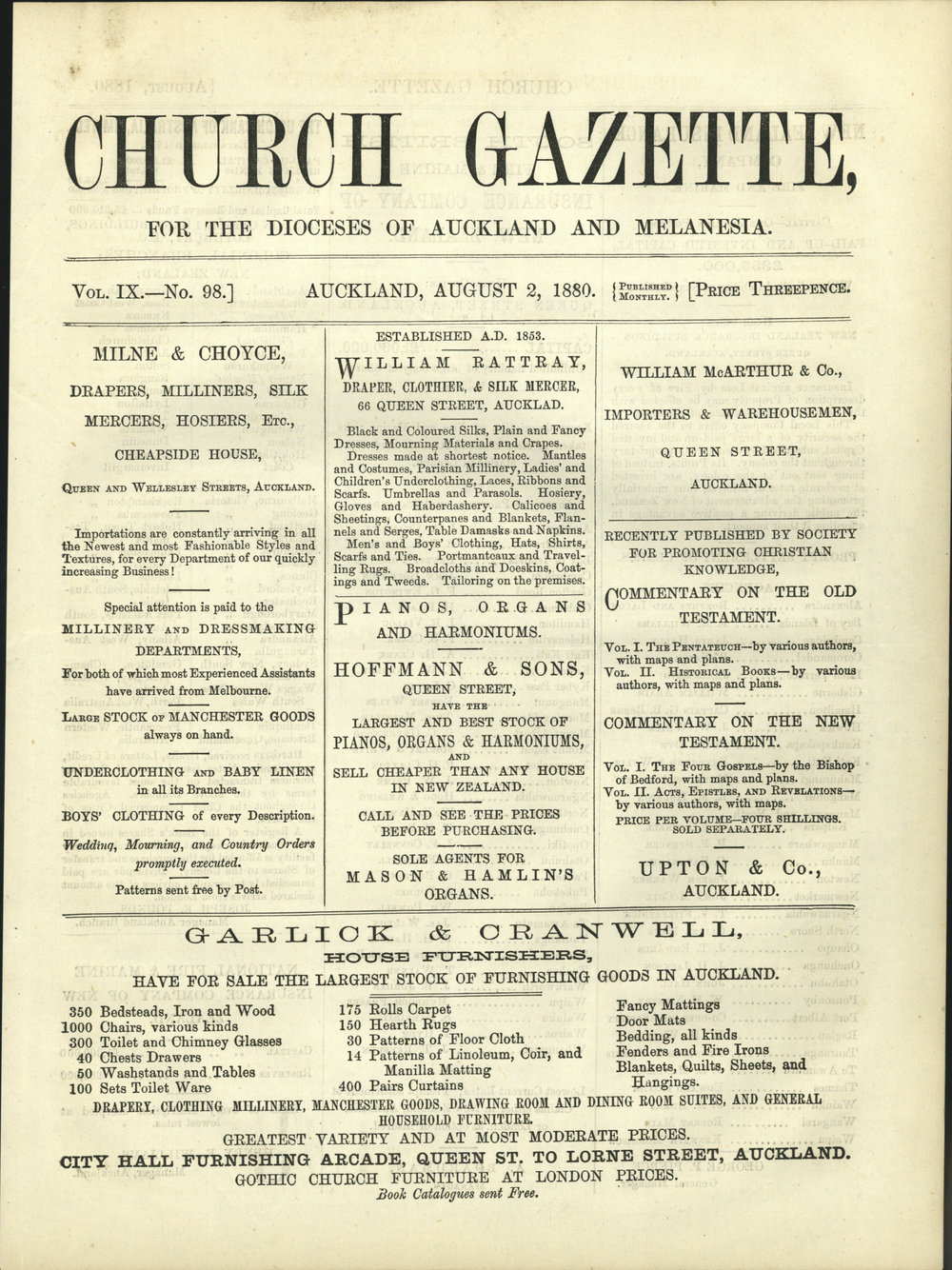 Church Gazette, Auckland: August 1880