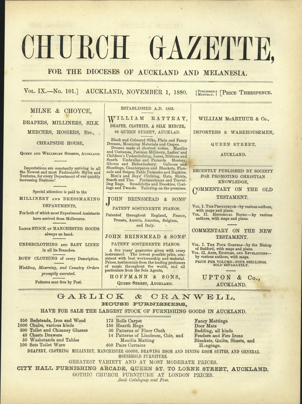 Church Gazette, Auckland: November 1880