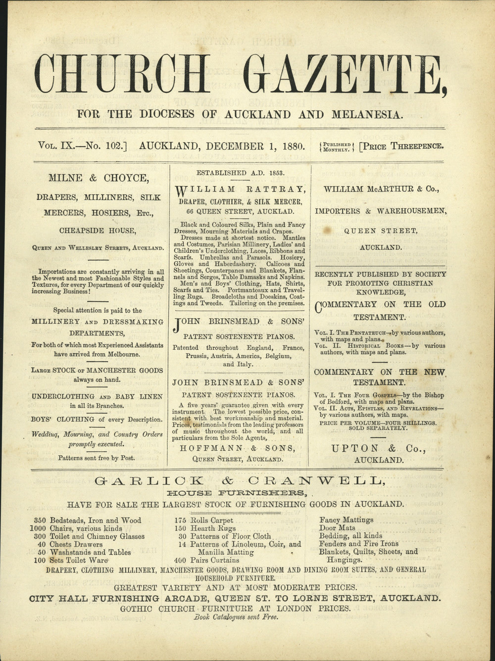 Church Gazette, Auckland: December 1880