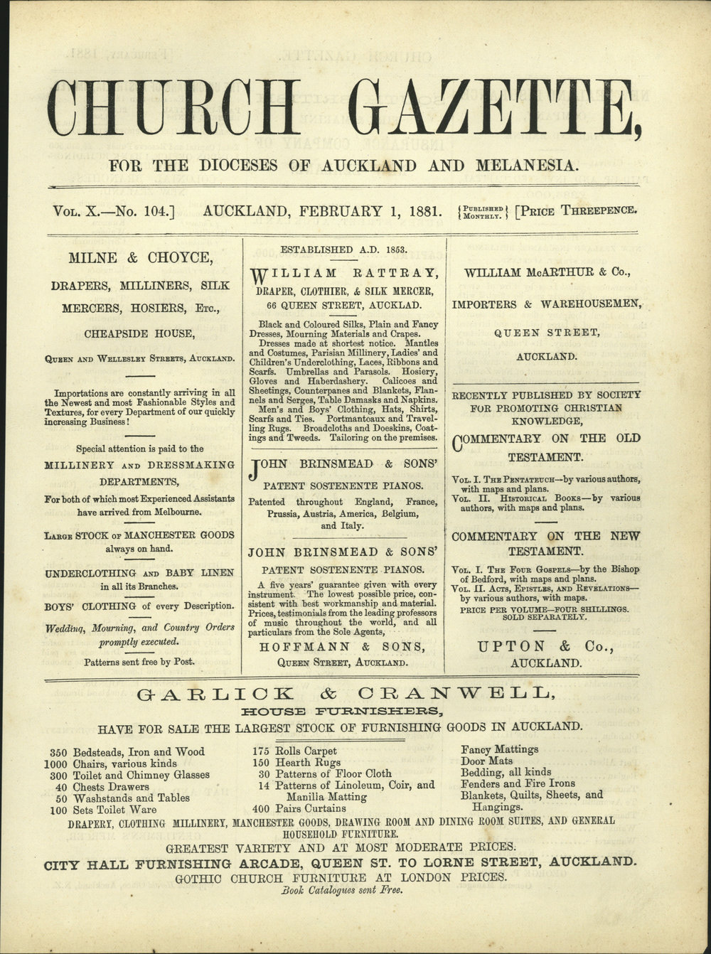 Church Gazette, Auckland: February 1881