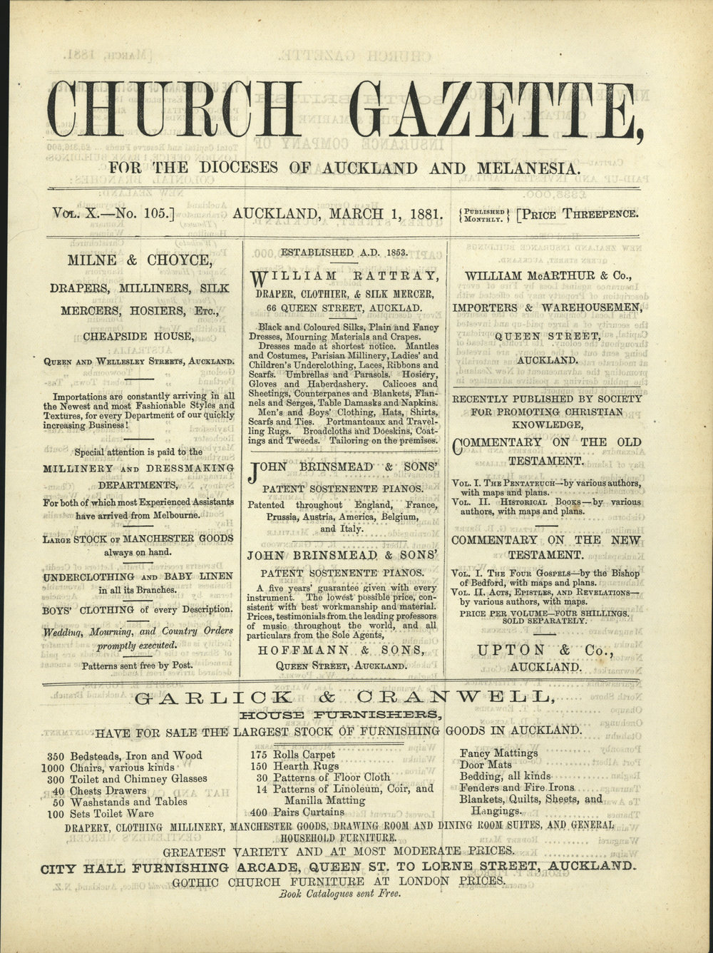 Church Gazette, Auckland: March 1881