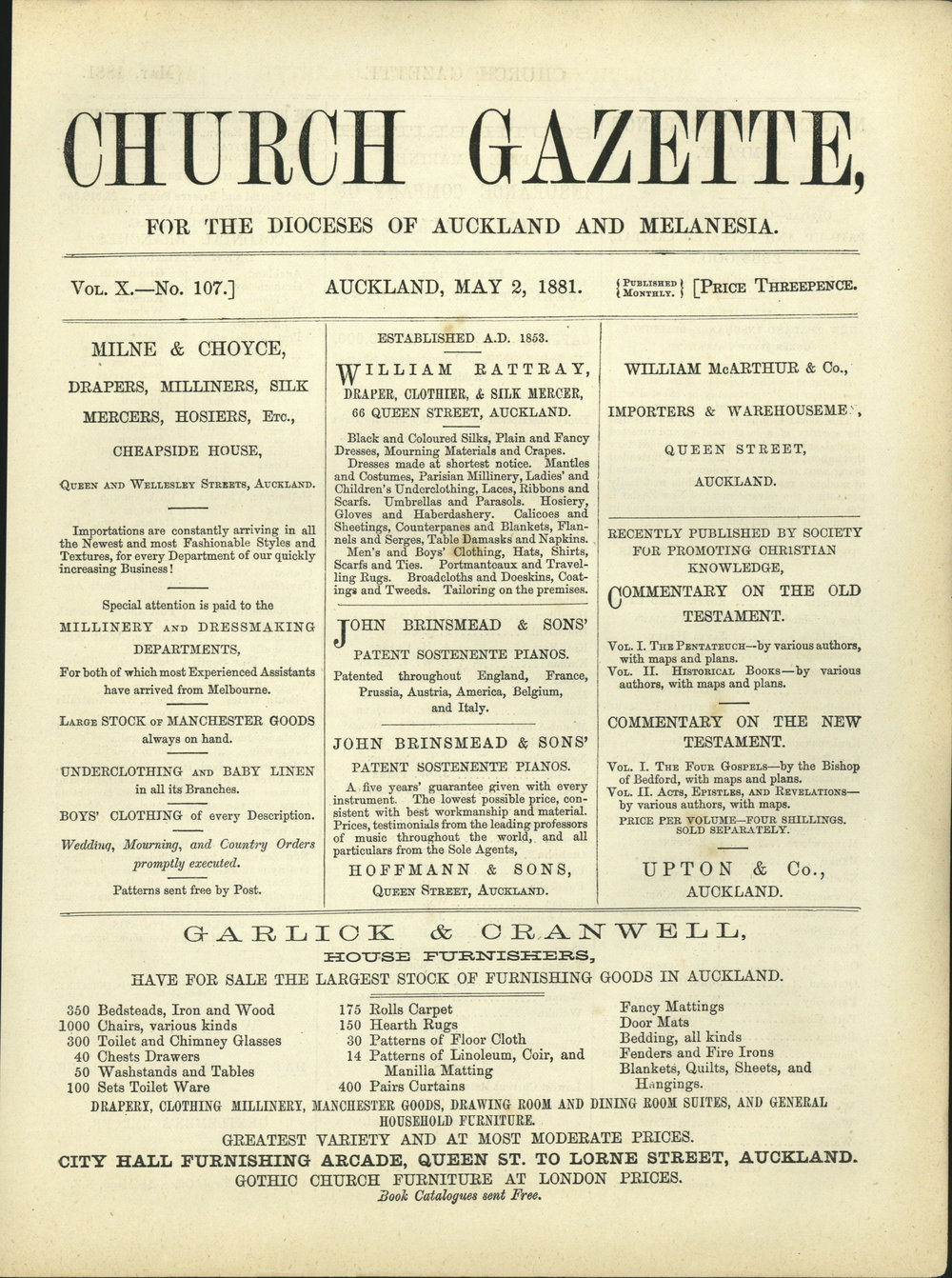 Church Gazette, Auckland: May 1881