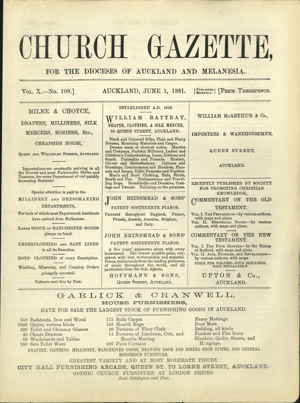 Church Gazette, Auckland: June 1881