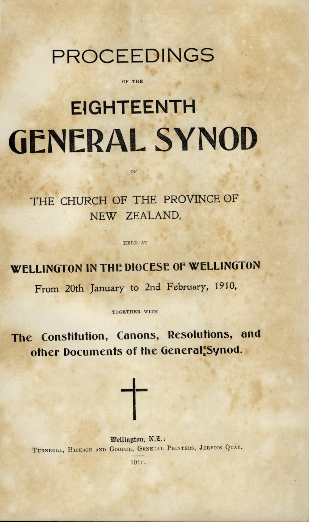 Proceedings of the General Synod: 18th General Synod, 1910