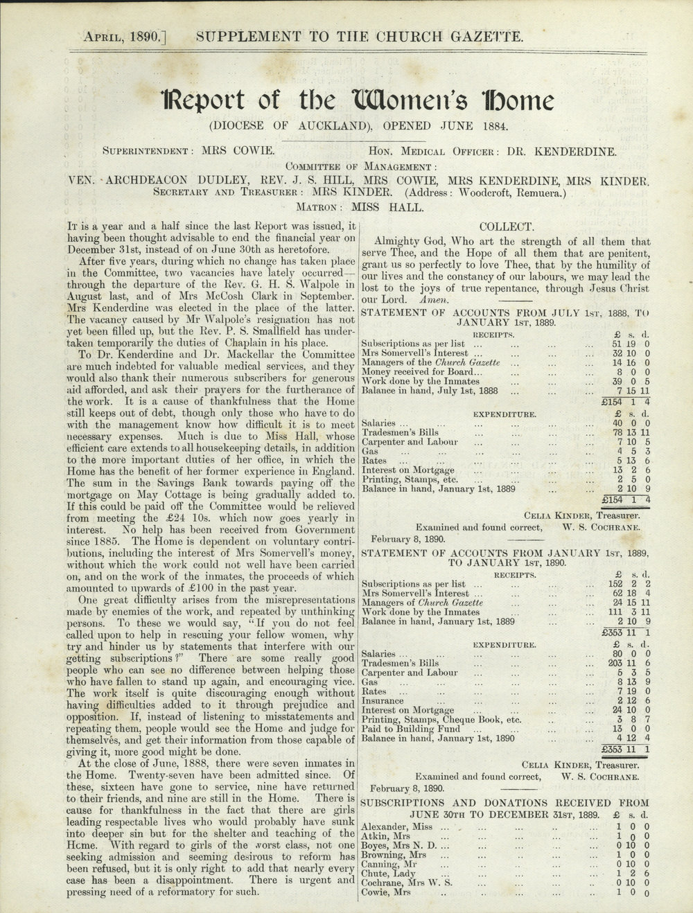 Church Gazette, Auckland: April 1890 Supplement
