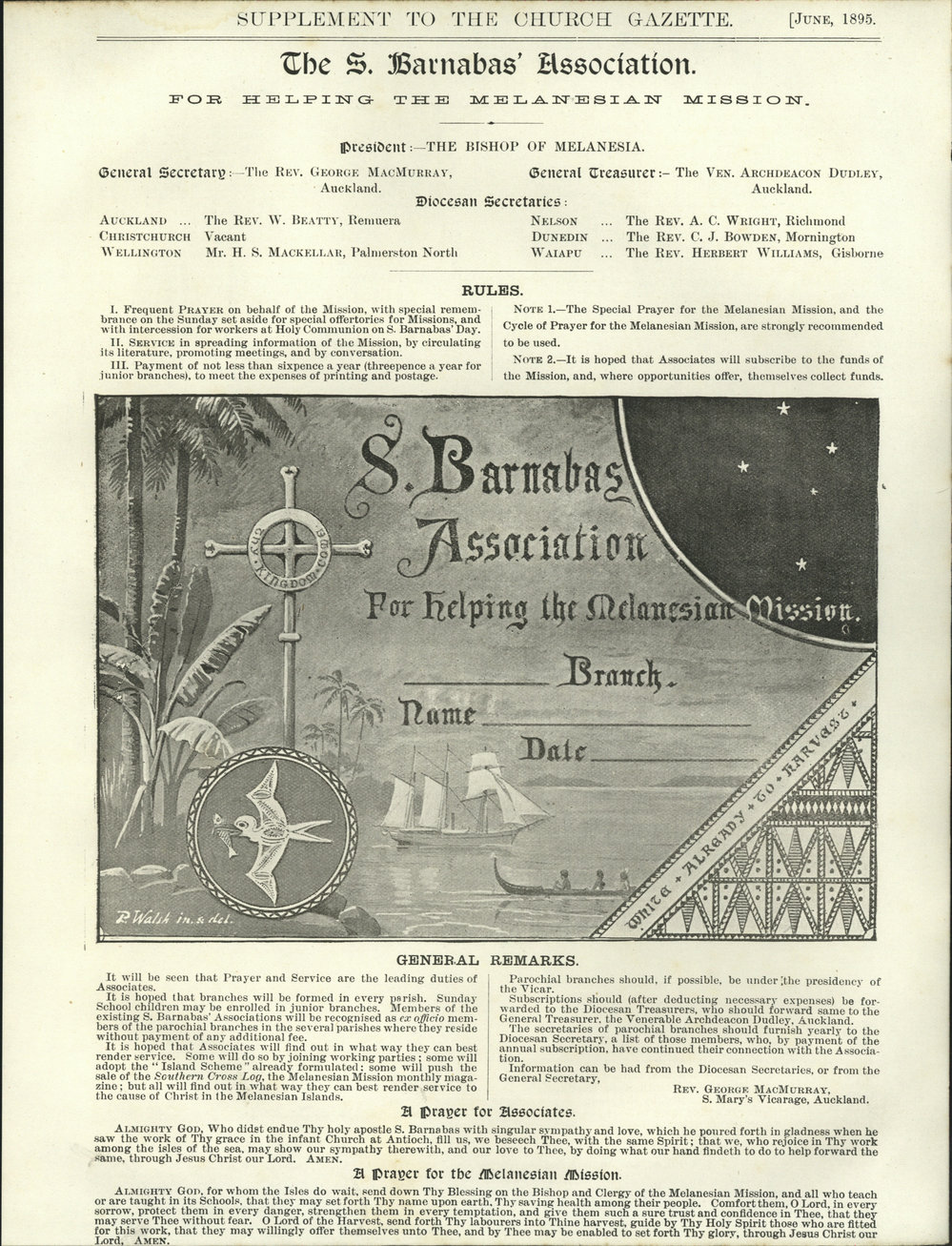 Church Gazette, Auckland: June 1895 Supplement