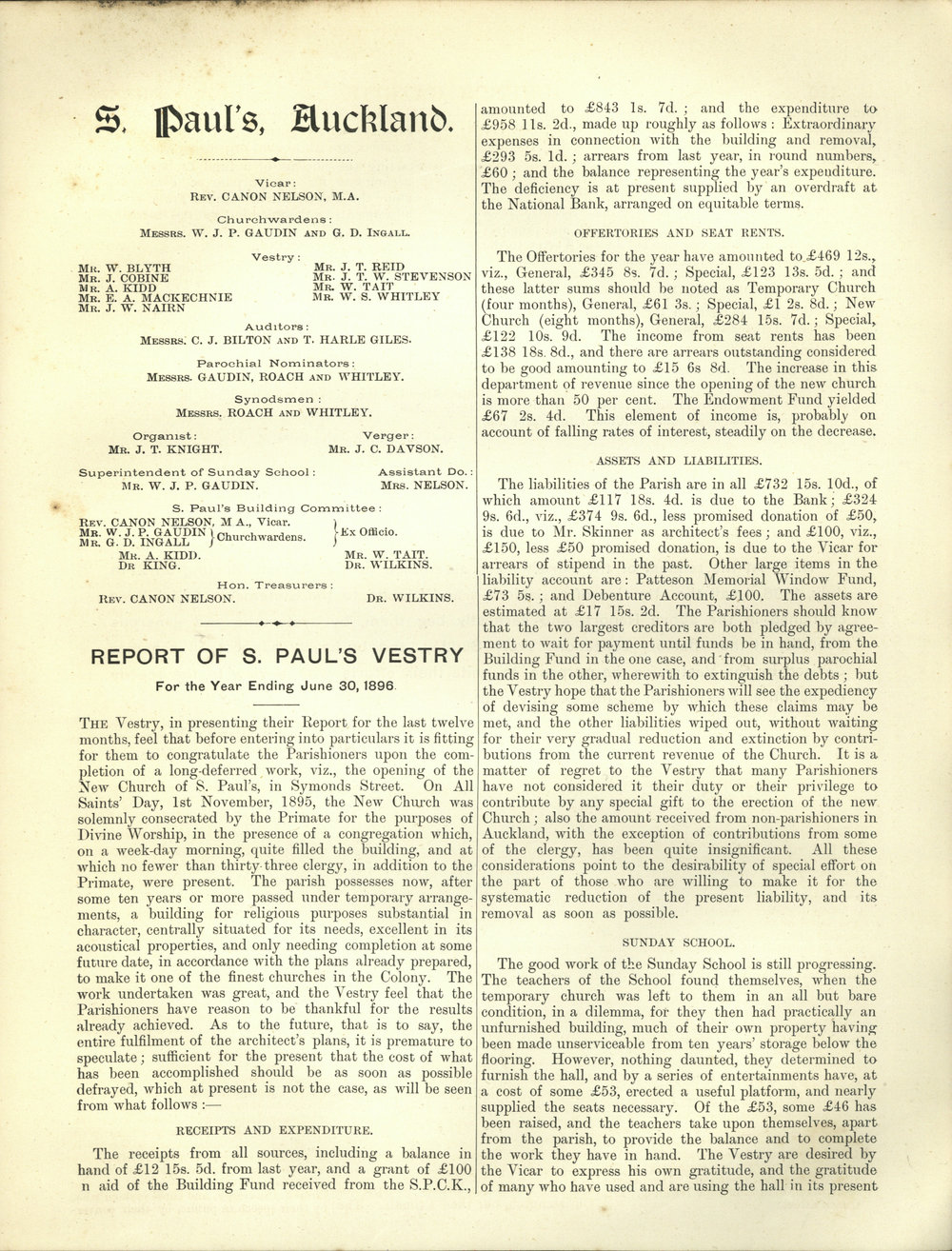 Church Gazette, Auckland: September 1896 Supplement
