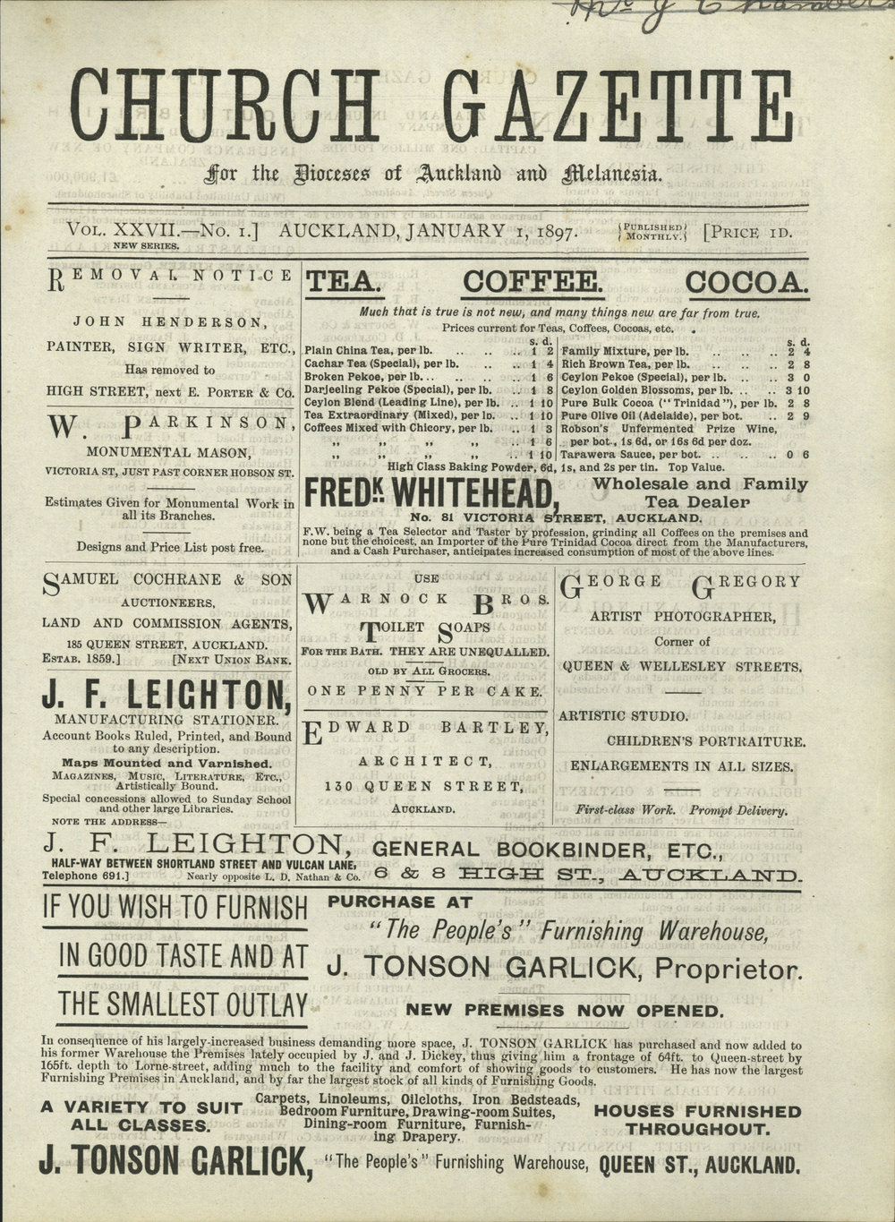 Church Gazette, Auckland: January 1897
