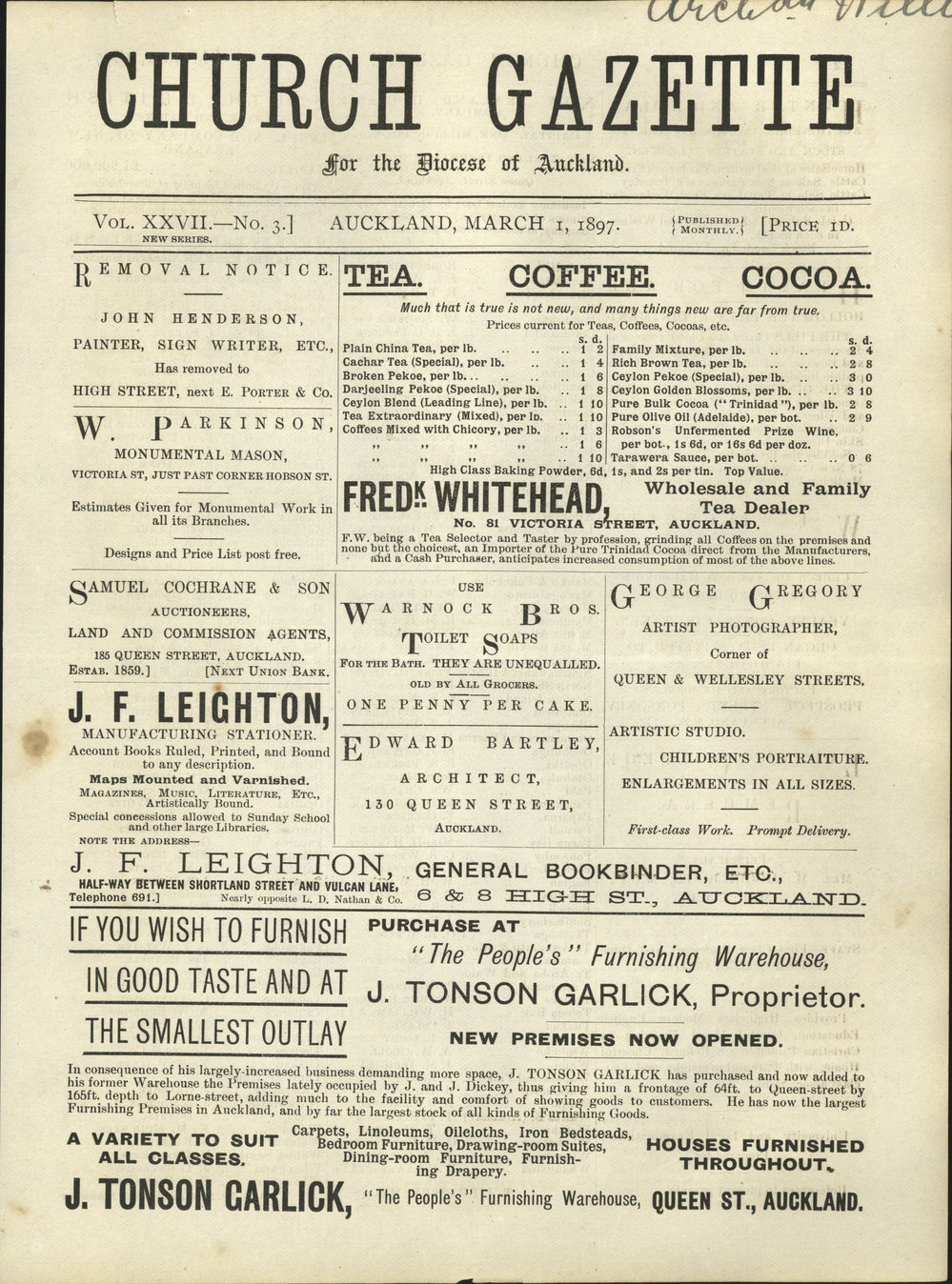 Church Gazette, Auckland: March 1897