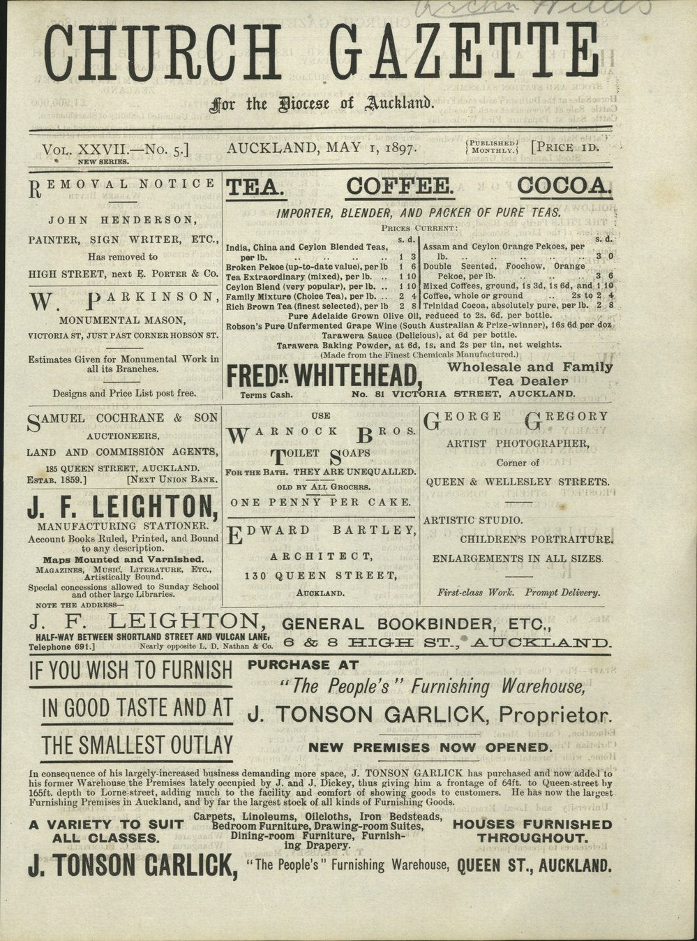 Church Gazette, Auckland: May 1897