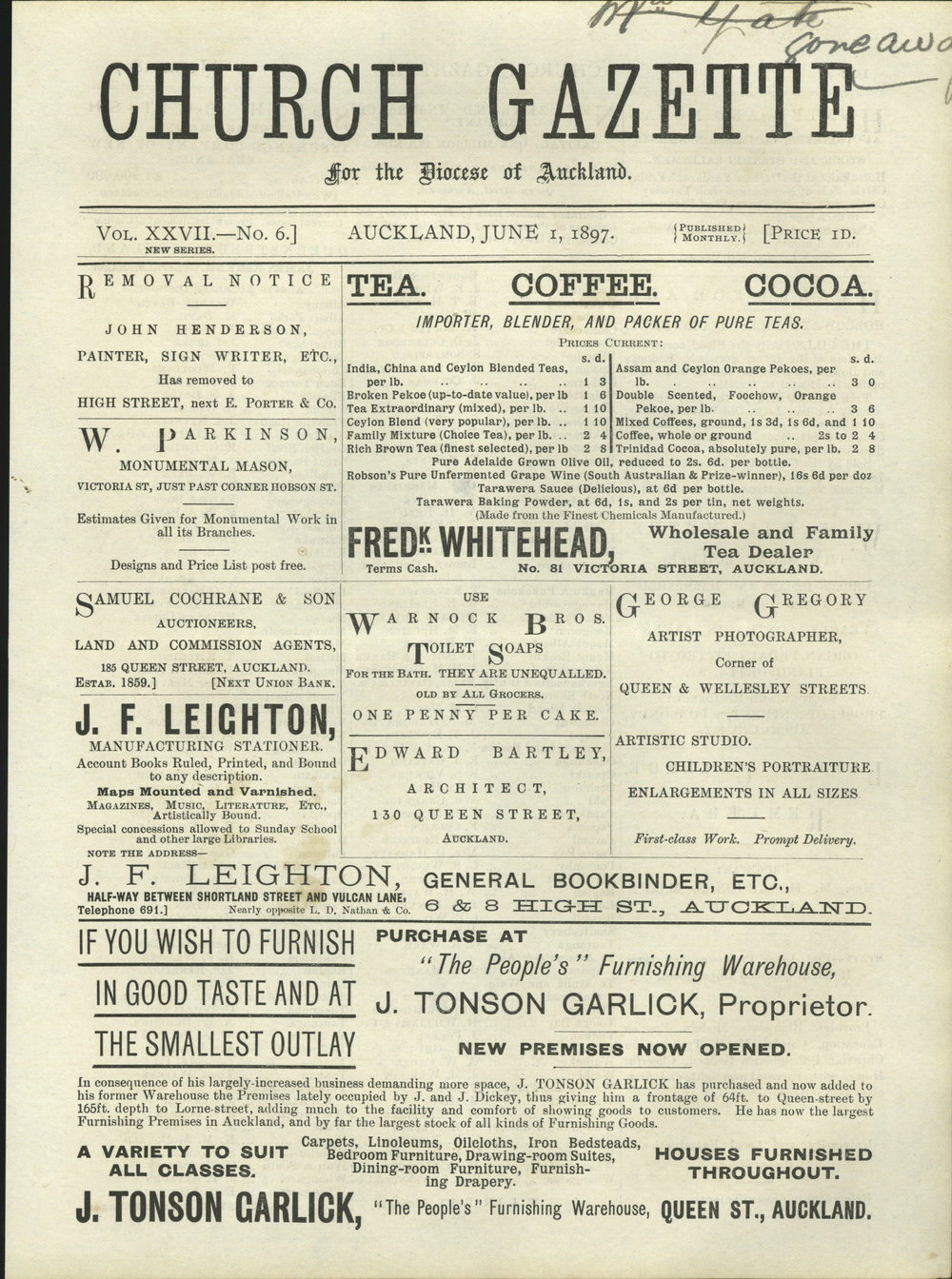 Church Gazette, Auckland: June 1897