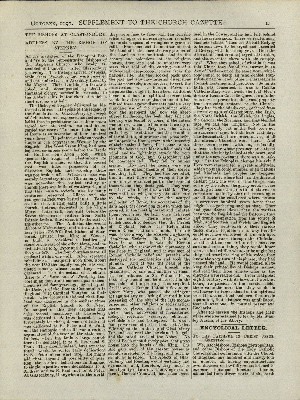 Church Gazette, Auckland: October 1897 Supplement