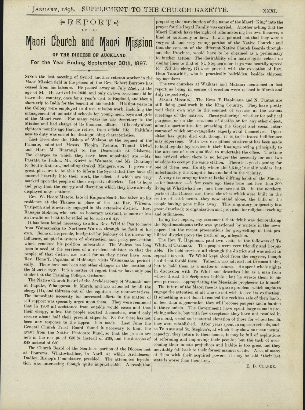 Church Gazette, Auckland: January 1898 Supplement