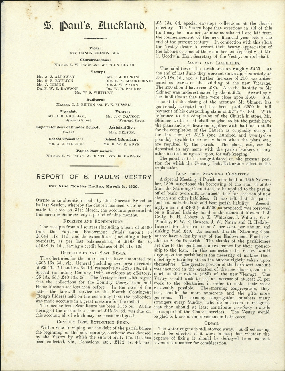 Church Gazette, Auckland: June 1900 Supplement