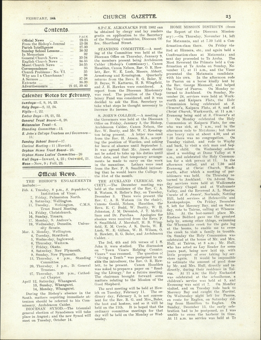 Church Gazette, Auckland: February 1902