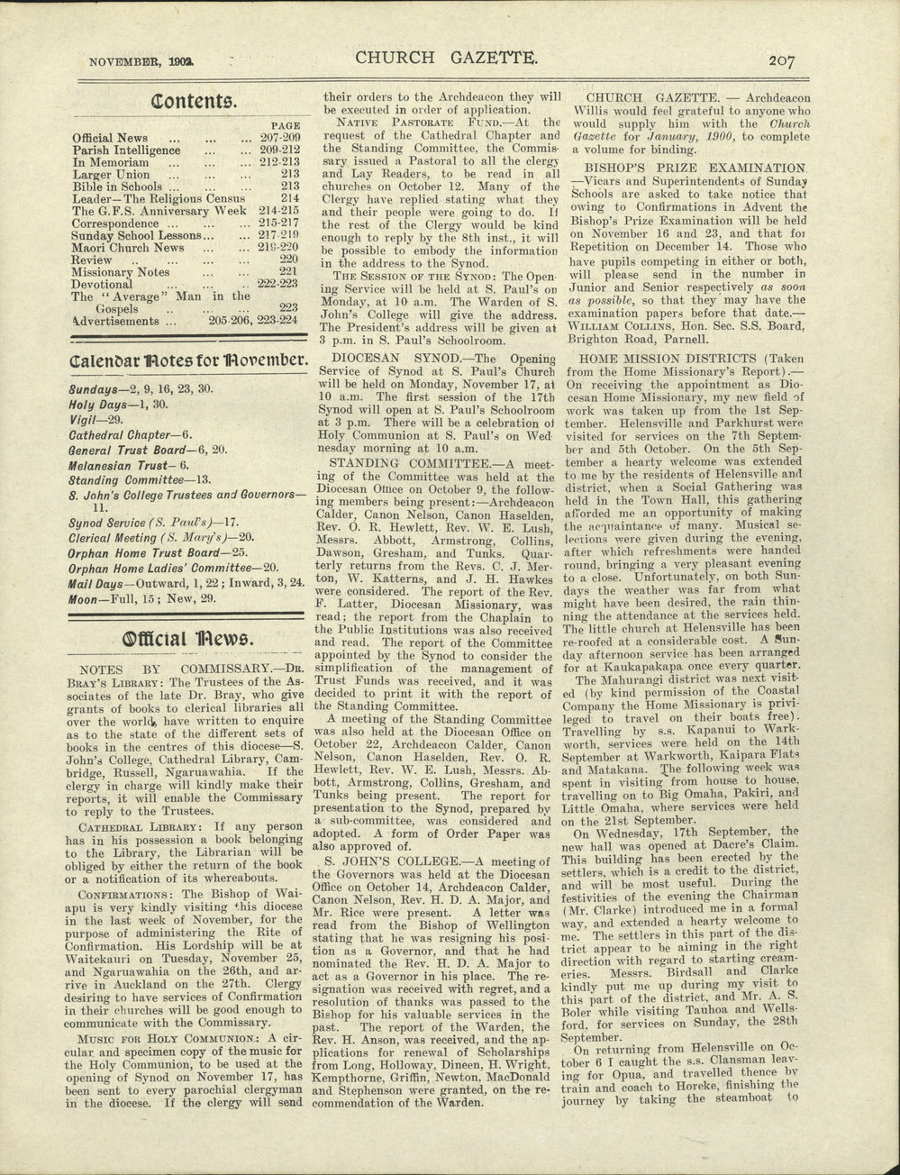 Church Gazette, Auckland: November 1902