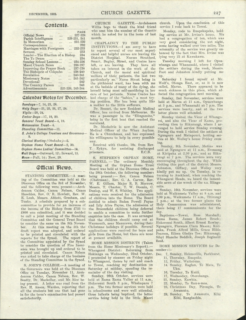 Church Gazette, Auckland: December 1902