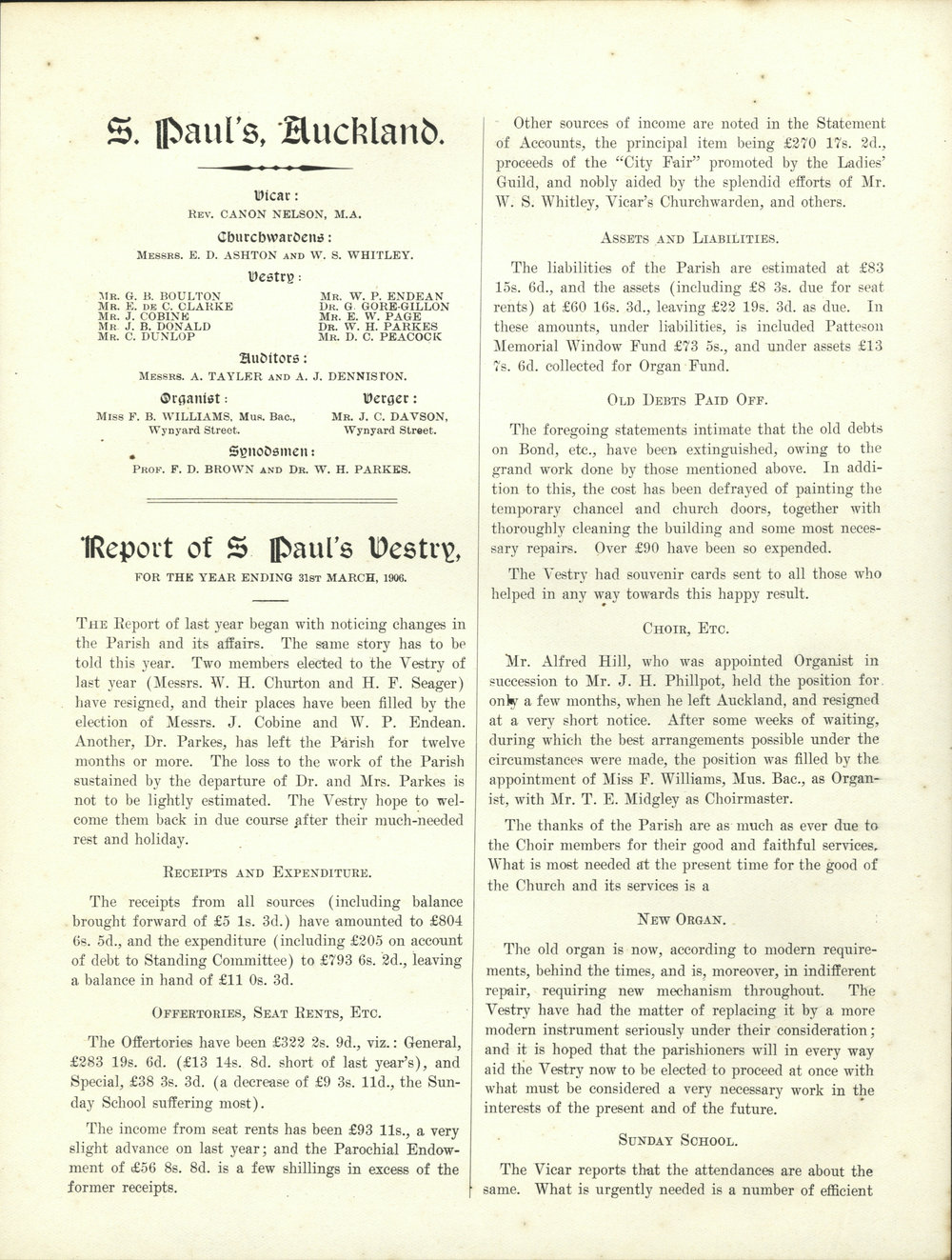 Church Gazette, Auckland: May 1906 Supplement
