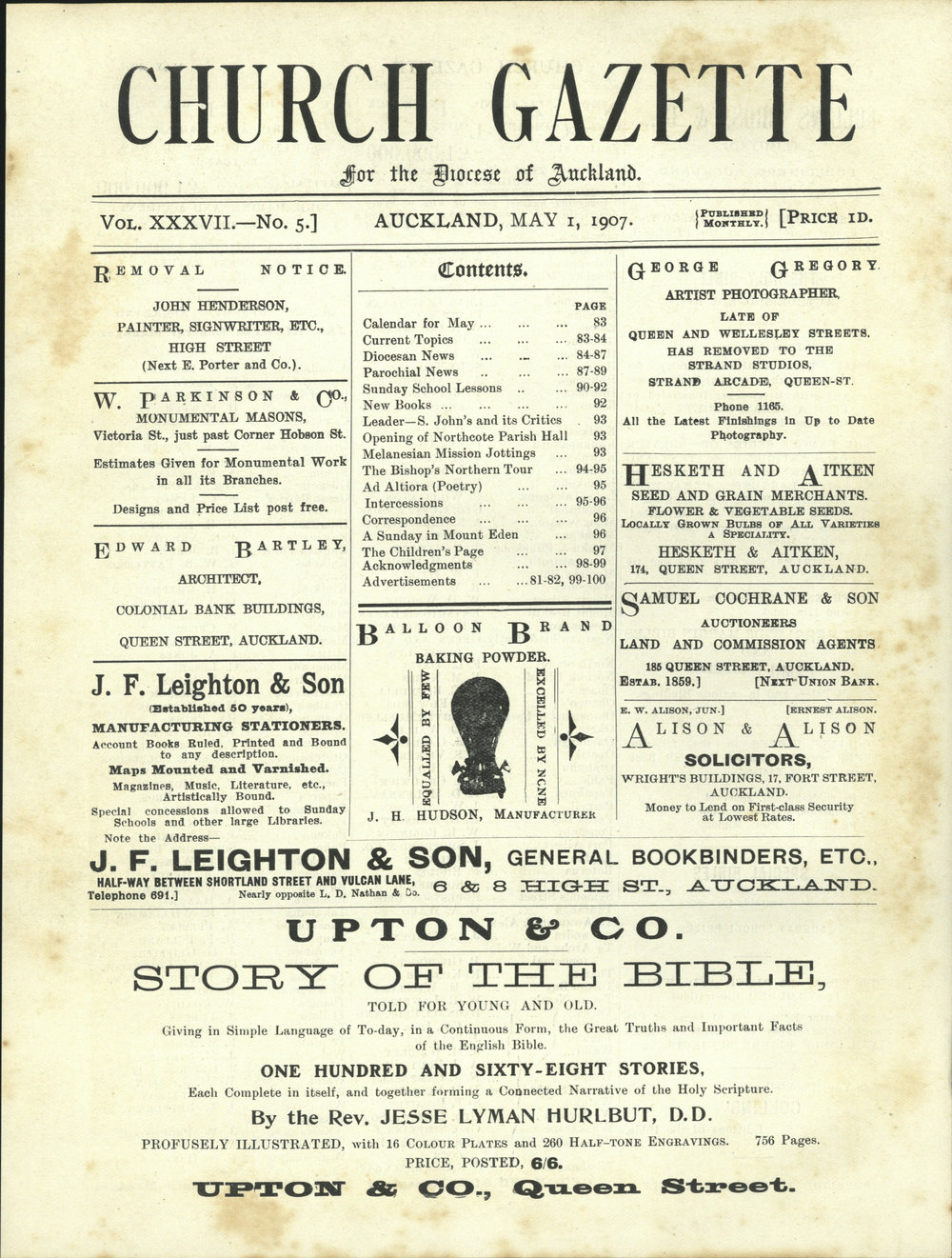 Church Gazette, Auckland: May 1907