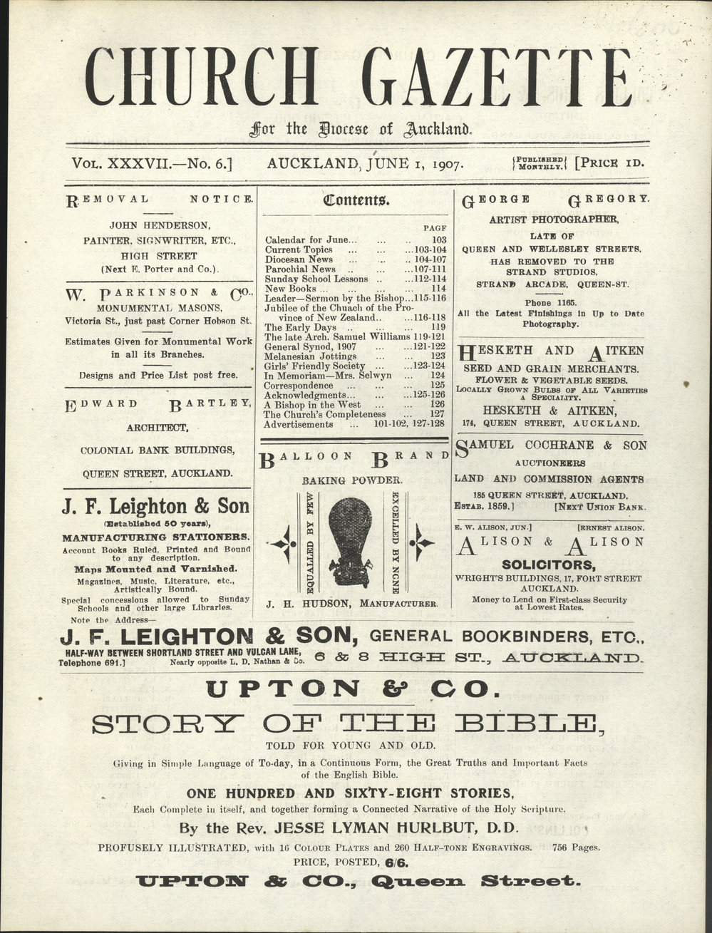 Church Gazette, Auckland: June 1907